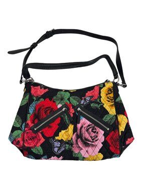 Vera Bradley Havana Rose Retired Vivian Quilted Hobo Shoulder Crossbody Bag EUC